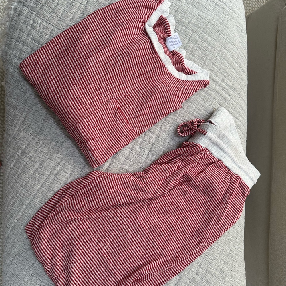 Stars Above Red and White Striped Pajama Set